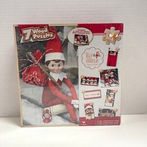 Elf on the Shelf 7 Wood Puzzles in Storage‎ Box Christmas Cardinal 89094 NEW